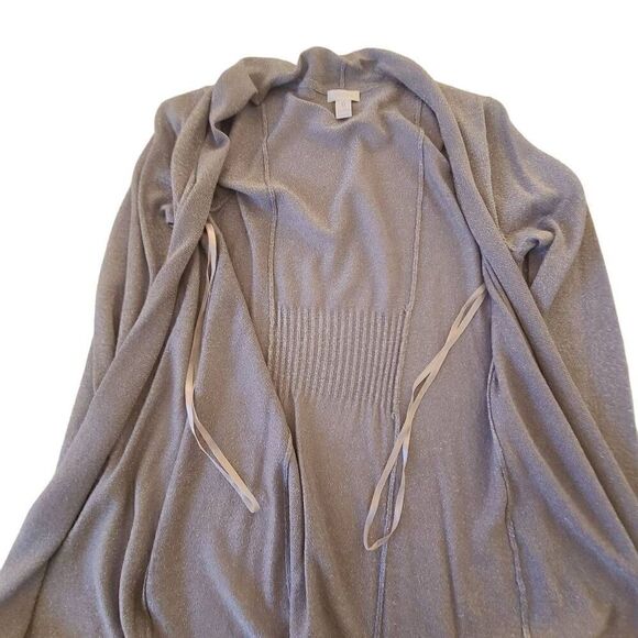 Chico's Womens Open Metallic Silver Metallic Gray Sweater Cardigan XS - Picture 2 of 11